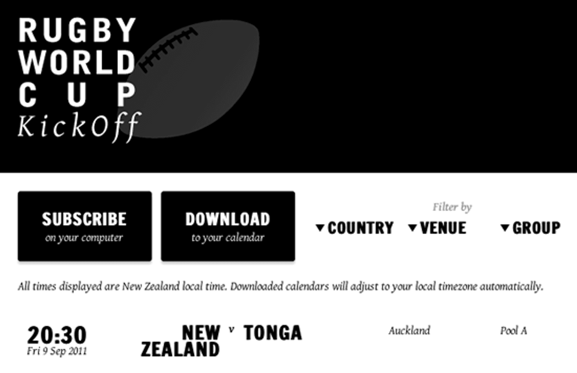 Rugby World Cup KickOff